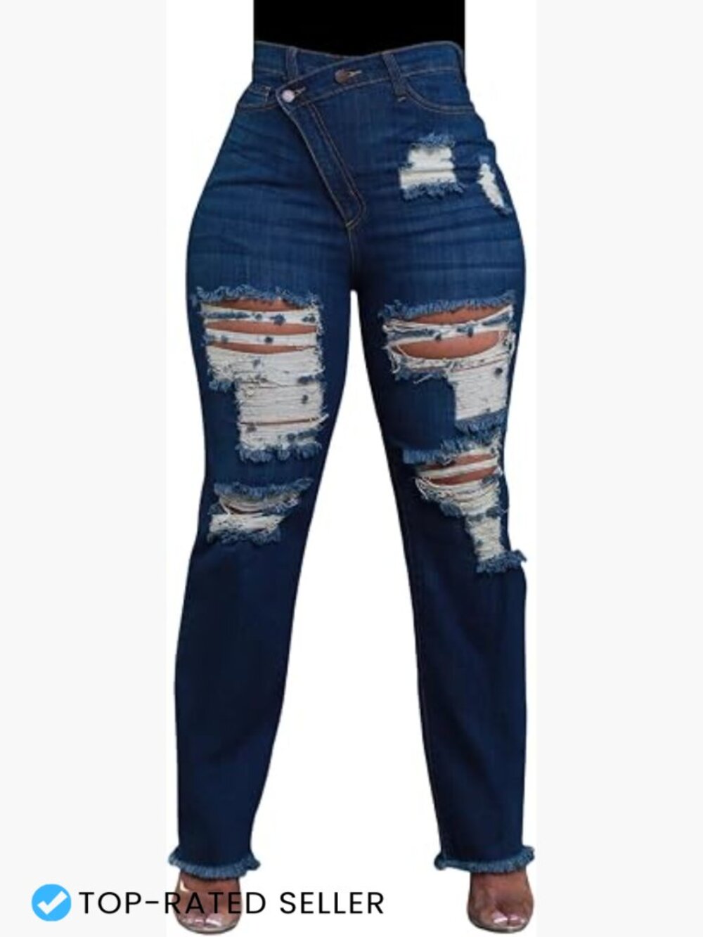 Vintage Y2K Wide Leg Jeans High Rise Straight Denim Pants Stretchy Casual